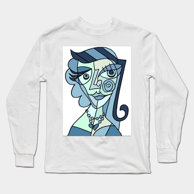 portrait cubism Long Sleeve T-Shirt by MGphotoart